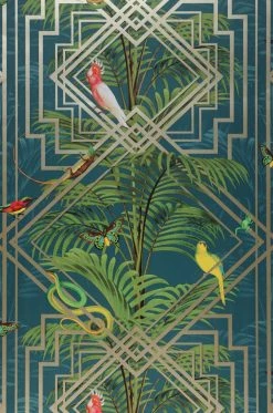 Tapete Grace Wasserblau 7 Tapete Grace Wasserblau -Wallpaper From The 70s Geschäft 103123 A Grace 2880x1440