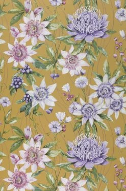 Tapete Zagora Hellcurrygelb -Wallpaper From The 70s Geschäft 104471 Zagora 2880x1440