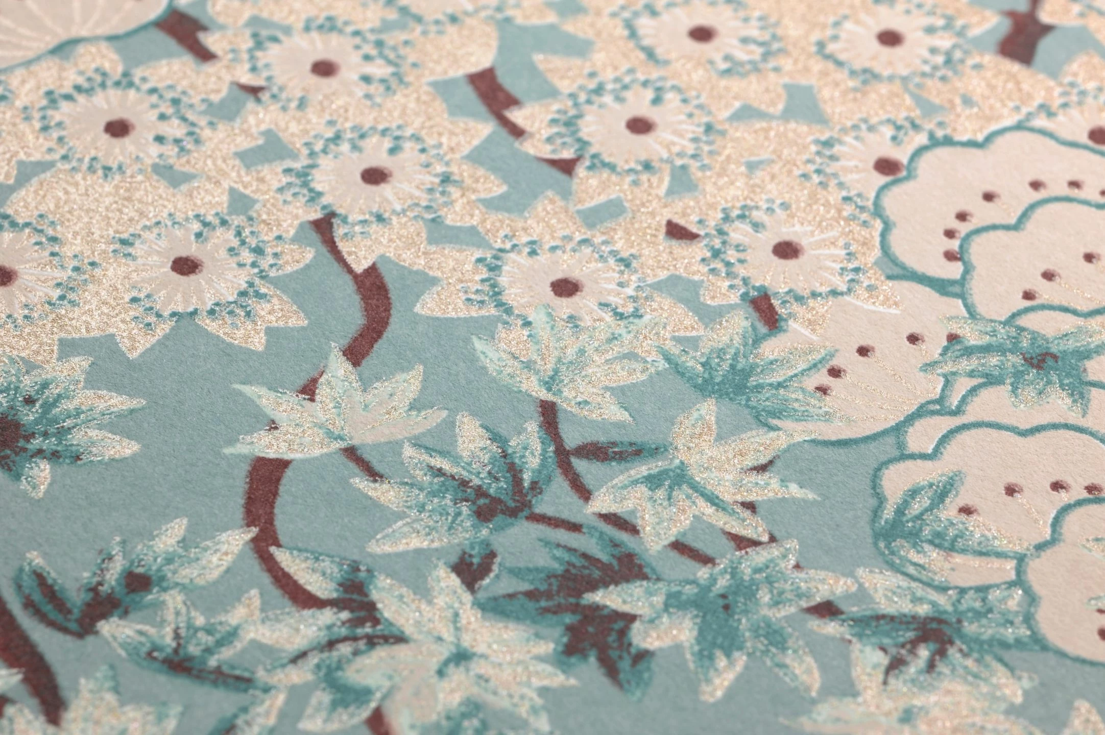 Tapete Pondichery Minttürkis 5 Tapete Pondichery Minttürkis – Bild 3