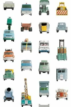 Tapete Work Vehicles Türkis -Wallpaper From The 70s Geschäft 310151 Work Vehicles 2880x1440