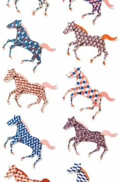 Tapete Horses Blau -Wallpaper From The 70s Geschäft 310191 Horses 2880x1440