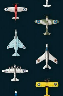 Tapete Airplanes 02 Graublau -Wallpaper From The 70s Geschäft 310202 Airplaines 02 2880x1440