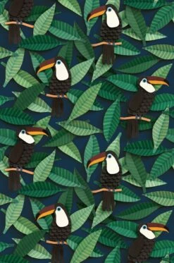 Tapete Toucan Grüntöne -Wallpaper From The 70s Geschäft 310241 Toucan 2880x1440