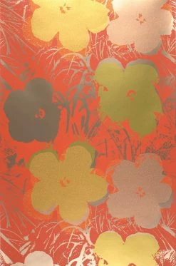 Tapete Andy Warhol - Flowers Lachsorange -Wallpaper From The 70s Geschäft 320221 Andy Warhol Flowers 2880x1440