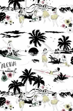 Tapete Aloha Schwarz -Wallpaper From The 70s Geschäft 355181 Aloha 2880x1440