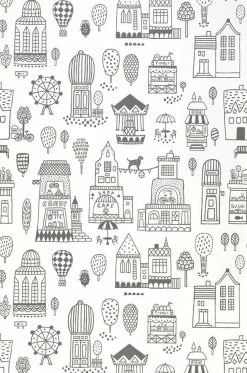 Tapete Small Town Weiss -Wallpaper From The 70s Geschäft 389173 Small Town 2880x1440