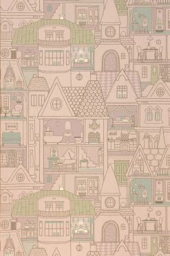 Tapete Dollhouse Grauviolett -Wallpaper From The 70s Geschäft 389351 Dollhouse 2880x1440