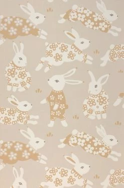 Tapete Rabbit Party Hellgraubeige -Wallpaper From The 70s Geschäft 389391 Rabbit Party 2880x1440