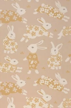 Tapete Rabbit Party Beige -Wallpaper From The 70s Geschäft 389392 Rabbit Party 2880x1440