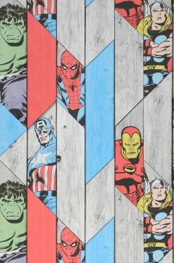 Tapete Marvel Wood Bunt -Wallpaper From The 70s Geschäft 431421 Marvel Wood 2880x1440