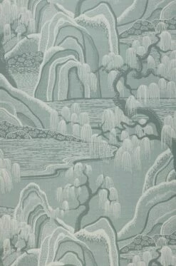 Tapete Japanese Garden Hellminttürkis -Wallpaper From The 70s Geschäft 451921 Japanese Garden 2880x1440