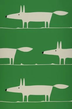 Tapete What Does The Fox Say Grün