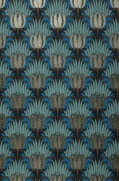 Tapete Tulip And Bird Graublau -Wallpaper From The 70s Geschäft 463211 A Tulip and Bird 2880x1440