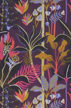 Tapete Tropical Dream Violett -Wallpaper From The 70s Geschäft 626063 Tropical Dream 2880x1440