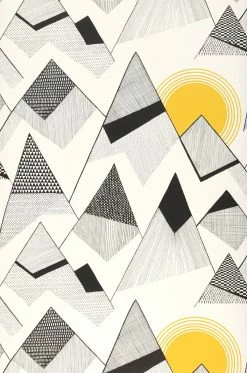 Tapete Mountains Goldgelb -Wallpaper From The 70s Geschäft 690111 A Mountains 2880x1440