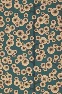 Tapete Cotton Tree Blaugrün 7 Tapete Cotton Tree Blaugrün -Wallpaper From The 70s Geschäft 690122 A Cotton Tree 2880x1440