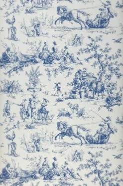 Tapete Toile De Jouy Blau -Wallpaper From The 70s Geschäft 790371 A Toile de Jouy 2880x1440