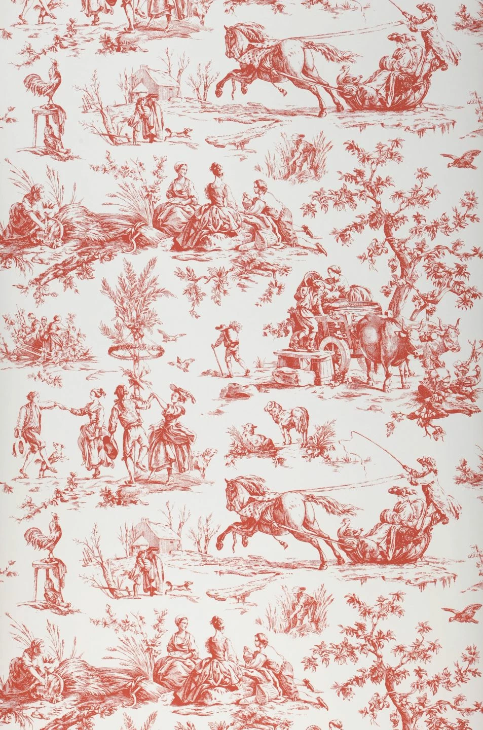 Tapete Toile De Jouy Rot 4 Tapete Toile De Jouy Rot – Bild 2