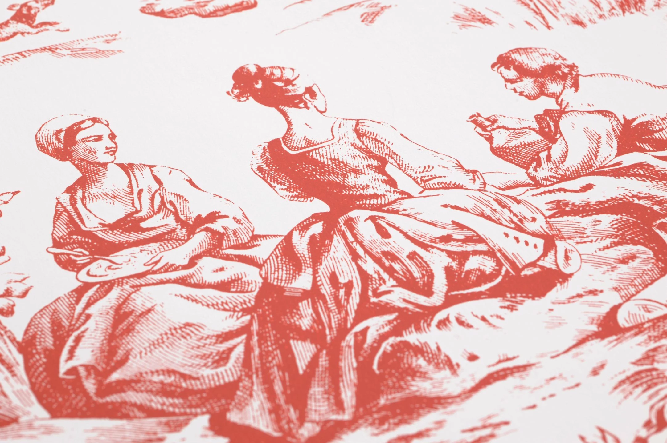 Tapete Toile De Jouy Rot 5 Tapete Toile De Jouy Rot – Bild 3