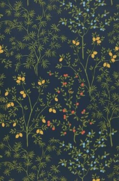 Selbstklebende Tapete Lemon Grove Dunkelblau -Wallpaper From The 70s Geschäft 790731 Lemon Grove 2880x1440