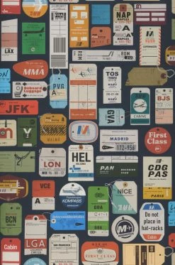 Tapete Vintage Air Travel Graublau -Wallpaper From The 70s Geschäft 835252 A Vintage air travel 2880x1440