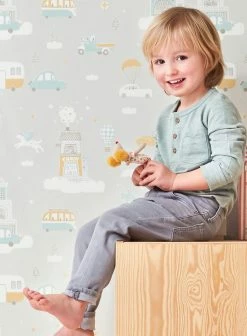 Tapete Above The Clouds Weissgrau -Wallpaper From The 70s Geschäft Above the clouds A 389281 2880x1440