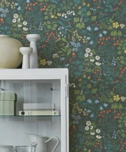 Tapete Aislinn Blaugrün -Wallpaper From The 70s Geschäft Aislinn B 106441 2880x1440