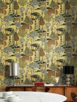 Tapete Akari Blassgelb -Wallpaper From The 70s Geschäft Akari B 626141 2880x1440