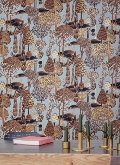 Tapete Akari Hellblau -Wallpaper From The 70s Geschäft Akari B 626143 2880x1440