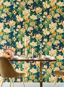 Tapete Amanda Schwarzblau -Wallpaper From The 70s Geschäft Amanda B 463041 2880x1440