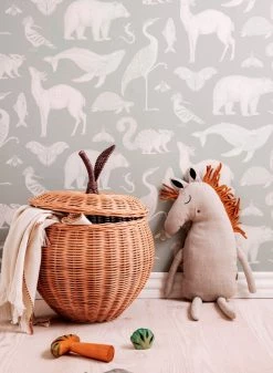 Ferm LIVING Tapete Animal Mintgrau -Wallpaper From The 70s Geschäft Animal B 420264 2880x1440