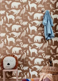 Ferm LIVING Tapete Animal Beigebraun -Wallpaper From The 70s Geschäft Animal C 420262 2880x1440