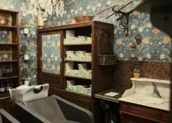 Tapete Anita Taubenblau -Wallpaper From The 70s Geschäft Anita O 485012 2880x1440