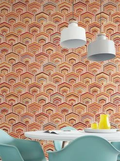 Tapete Baccara Orange -Wallpaper From The 70s Geschäft Baccara B 431721 2880x1440