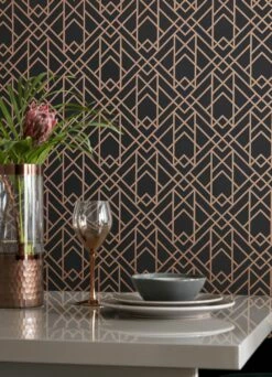 Tapete Baya Anthrazit -Wallpaper From The 70s Geschäft Baya B 158031 2880x1440