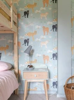 Tapete Black Panther Hellminttürkis -Wallpaper From The 70s Geschäft Black Panther P 389252 2880x1440