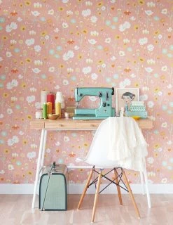 Tapete Bloom Beigerot 8 Tapete Bloom Beigerot -Wallpaper From The 70s Geschäft Bloom C 389211 2880x1440