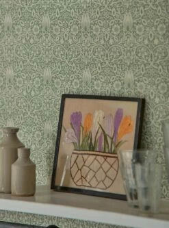 Tapete Borage Hellgrüngrau -Wallpaper From The 70s Geschäft Borage C 463281 2880x1440