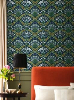 Tapete Bramble Stahlblau -Wallpaper From The 70s Geschäft Bramble B 790464 2880x1440