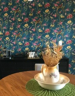 Tapete Camille Ozeanblau 9 Tapete Camille Ozeanblau -Wallpaper From The 70s Geschäft Camille P 451902 2880x1440