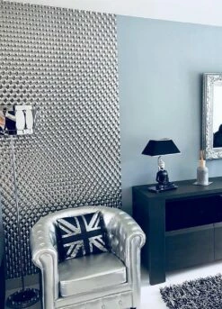 Tapete Cassiopeia Silber Glanz -Wallpaper From The 70s Geschäft Cassiopeia K 820174 2880x1440