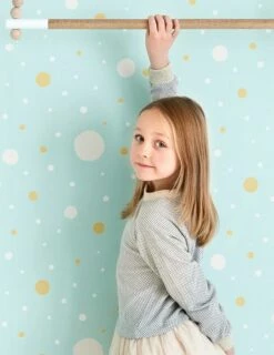 Tapete Confetti Pastelltürkis -Wallpaper From The 70s Geschäft Confetti B 389192 2880x1440