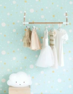 Tapete Confetti Pastelltürkis -Wallpaper From The 70s Geschäft Confetti C 389192 2880x1440