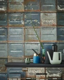 Tapete Container Graublau -Wallpaper From The 70s Geschäft Container B 310161 2880x1440