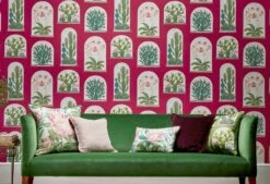 Tapete Coralie Rotviolett -Wallpaper From The 70s Geschäft Coralie B 462671 2880x1440