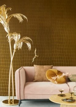 Tapete Croco Velvet Grünbraun -Wallpaper From The 70s Geschäft Croco Velvet C 821911 2880x1440