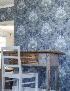 Tapete Denisa Blaugrau -Wallpaper From The 70s Geschäft Denisa D 783001 2880x1440