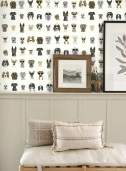 Selbstklebende Tapete Dog Days Weiss -Wallpaper From The 70s Geschäft Dog Days 790601 2880x1440