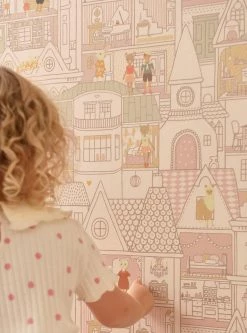 Tapete Dollhouse Zartrosa 9 Tapete Dollhouse Zartrosa -Wallpaper From The 70s Geschäft Dollhouse A 389352 2880x1440