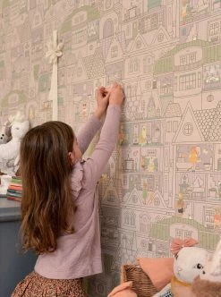 Tapete Dollhouse Grauviolett -Wallpaper From The 70s Geschäft Dollhouse C 389351 2880x1440